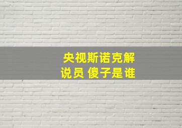 央视斯诺克解说员 傻子是谁